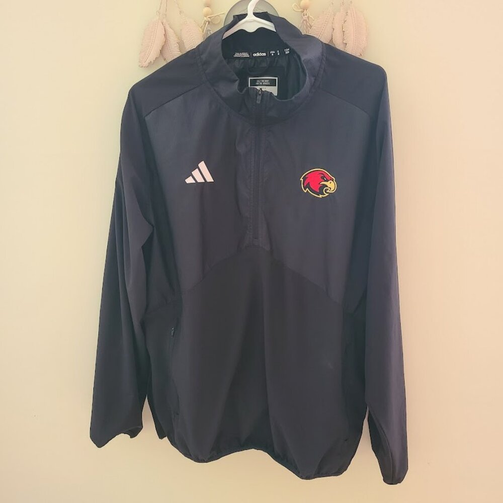 Adidas Ravenwood Raptors Men M 1/2 Zip Team Training Pullover Jacket Black